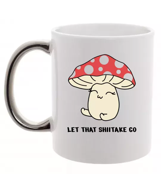 Чашка с цветной ручкой Мухомор дівчинка Серебро фото