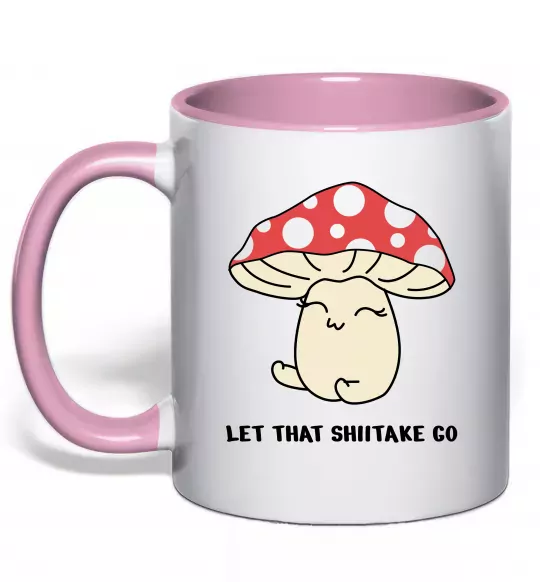 Чашка с цветной ручкой Мухомор дівчинка Нежно розовый фото