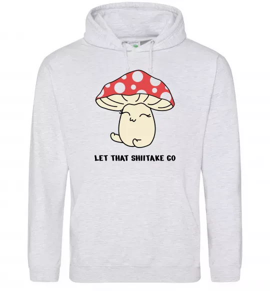 Женская толстовка (худи) Мухомор дівчинка Серый меланж фото