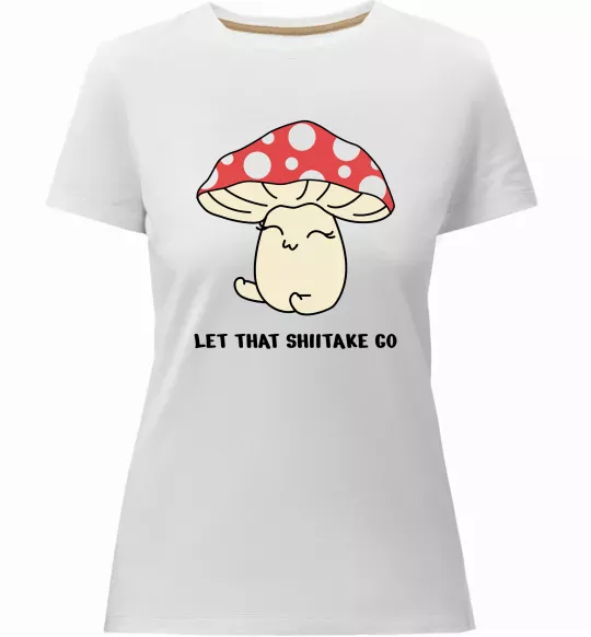 Женская премиум футболка Мухомор дівчинка Белый фото