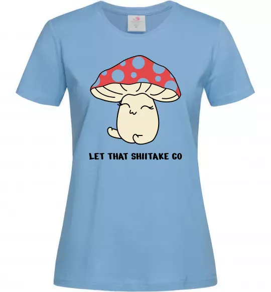 Женская футболка Мухомор дівчинка Голубой фото