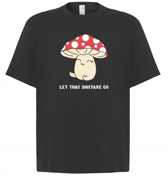 Футболка Оверсайз Мухомор дівчинка Черный фото