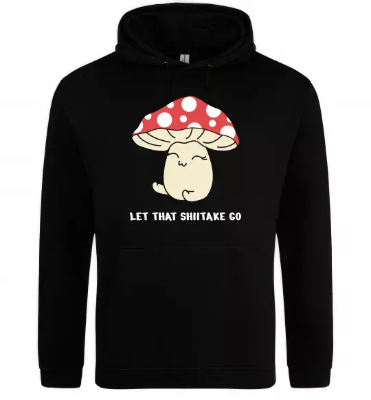 Женская толстовка (худи) Мухомор дівчинка Черный фото