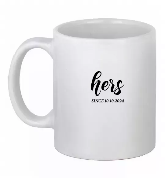 Чашка керамічна Hers since Білий фото