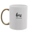 Чашка з кольоровою ручкою Hers since Золото фото