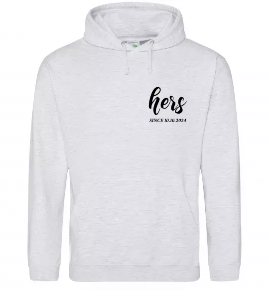 Чоловіча толстовка (худі) Hers since Сірий меланж фото