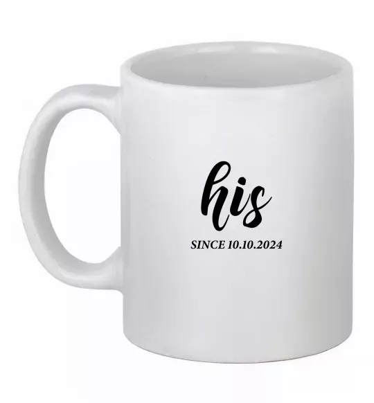 Чашка керамічна His since Білий фото