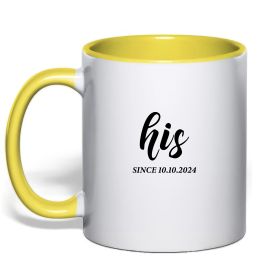 Чашка с цветной ручкой His since