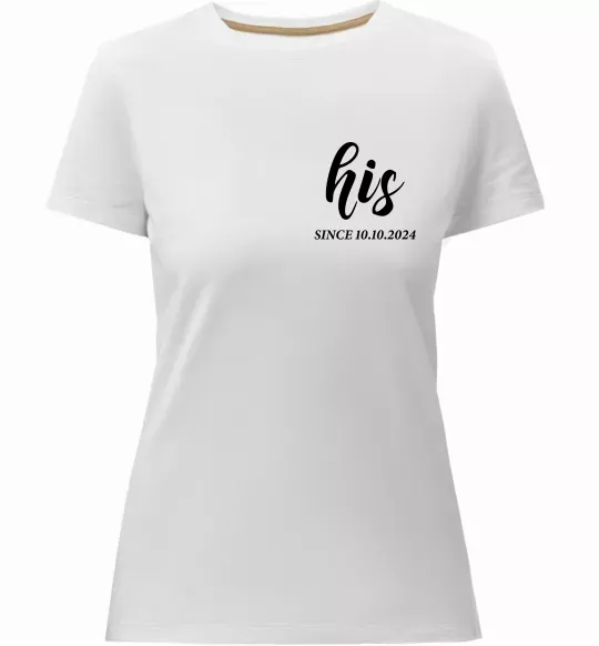 Женская премиум футболка His since Белый фото