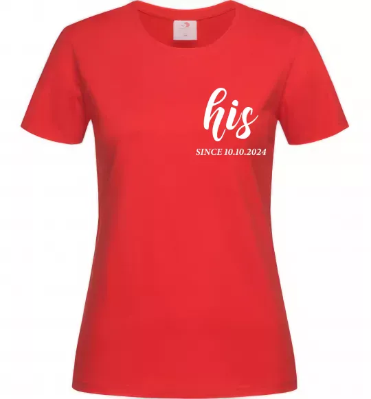 Женская футболка His since Красный фото