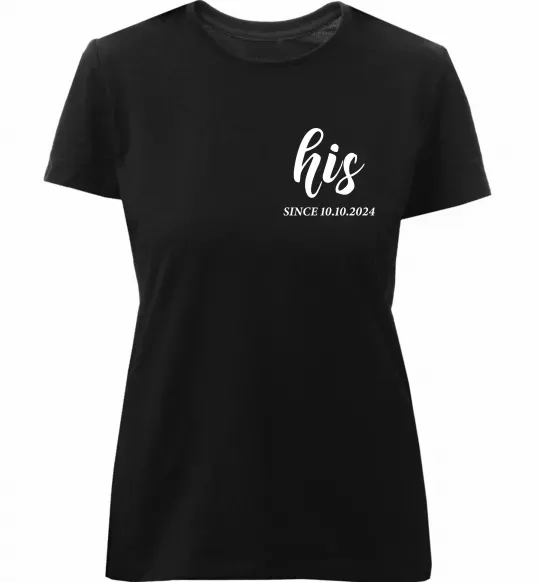 Женская премиум футболка His since Черный фото