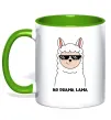 Чашка с цветной ручкой No drama lama Зеленый Чашка с цветной ручкой No drama lama Зеленый фото