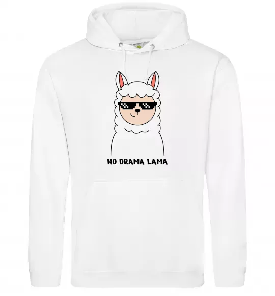 Чоловіча толстовка (худі) No drama lama Білий фото