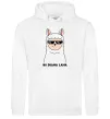 Чоловіча толстовка (худі) No drama lama Білий фото