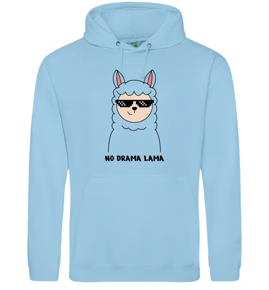 Чоловіча толстовка (худі) No drama lama Блакитний фото