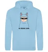 Чоловіча толстовка (худі) No drama lama Блакитний фото