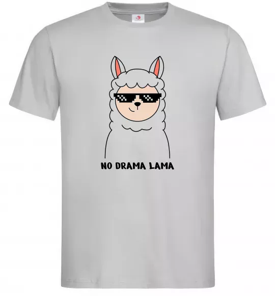 Мужская футболка No drama lama Серый фото