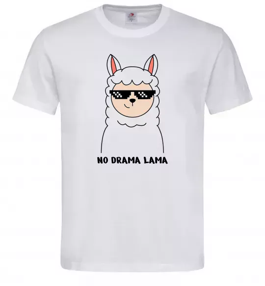 Мужская футболка No drama lama Белый фото