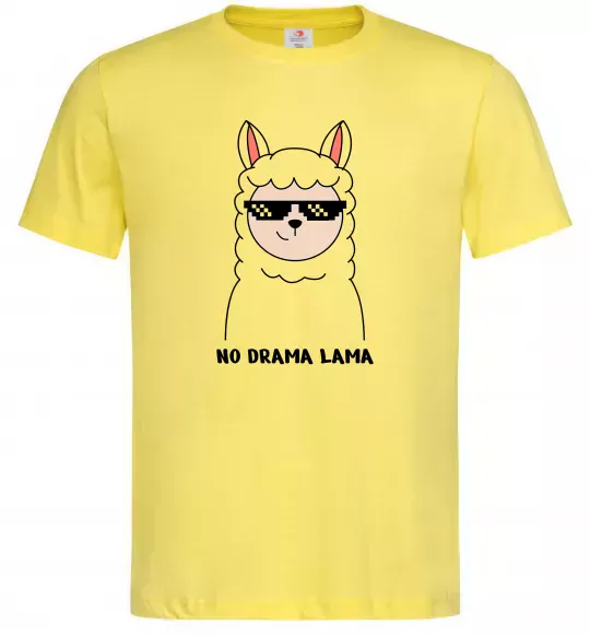 Мужская футболка No drama lama Лимонный фото