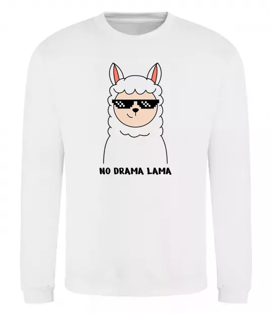 Свитшот No drama lama Белый фото