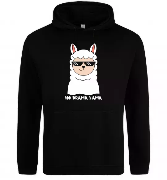Чоловіча толстовка (худі) No drama lama Чорний фото