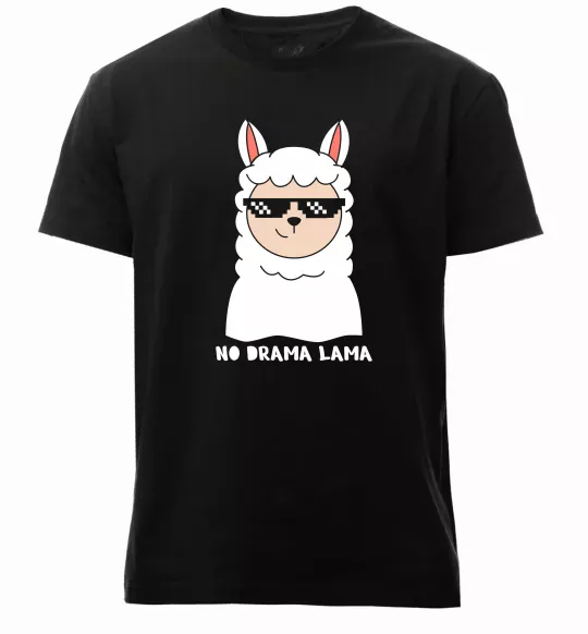 Мужская премиум футболка No drama lama Черный фото