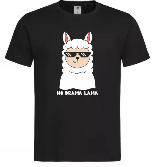 Мужская футболка No drama lama Черный фото