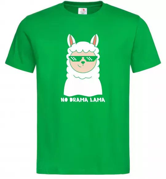 Мужская футболка No drama lama Зеленый фото