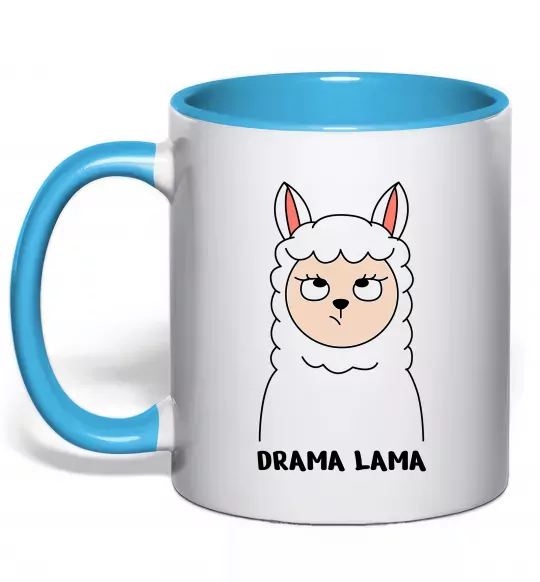 Чашка з кольоровою ручкою Drama lama Блакитний фото