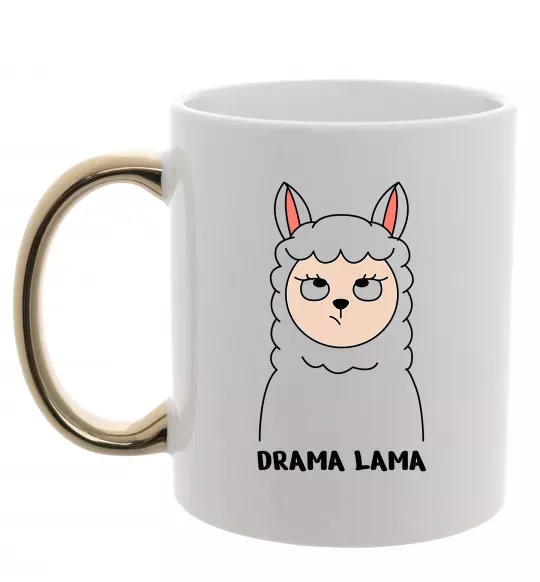 Чашка з кольоровою ручкою Drama lama Золото фото
