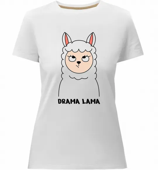 Жіноча преміум футболка Drama lama Білий фото