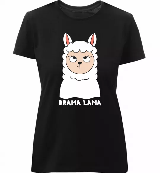 Жіноча преміум футболка Drama lama Чорний фото