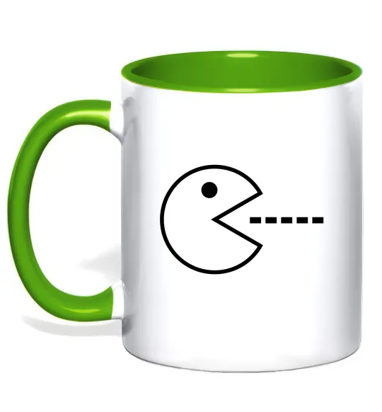 Чашка с цветной ручкой Pacman Лаймовый фото