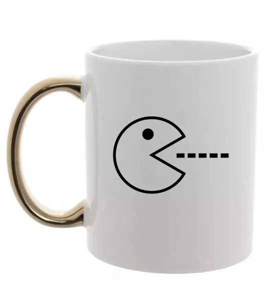 Чашка с цветной ручкой Pacman Золото фото