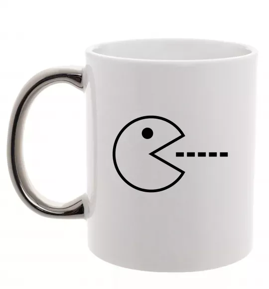 Чашка с цветной ручкой Pacman Серебро фото