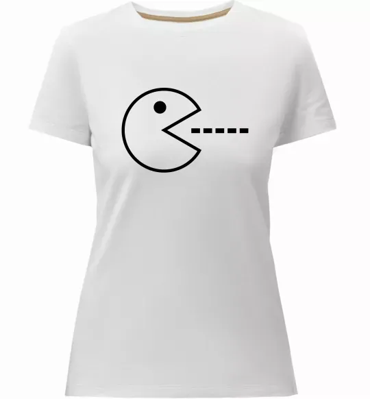 Женская премиум футболка Pacman Белый фото