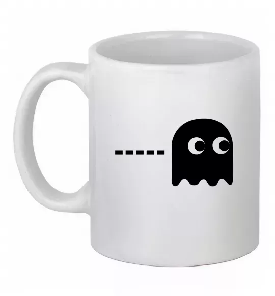 Чашка керамічна Pacman привид Білий фото