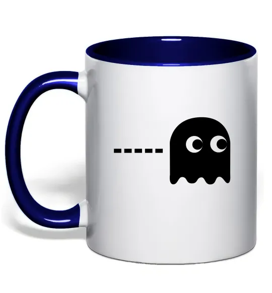 Чашка с цветной ручкой Pacman привид Глубокий темно-синий фото