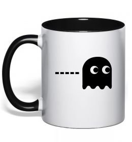 Чашка с цветной ручкой Pacman привид