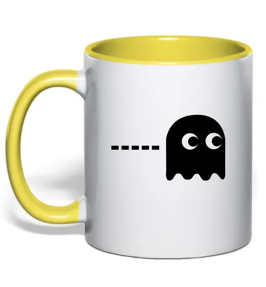 Чашка с цветной ручкой Pacman привид Лимонный фото
