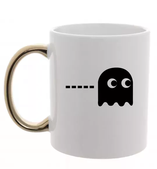 Чашка с цветной ручкой Pacman привид Золото фото