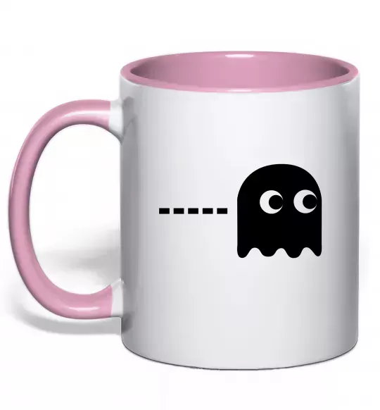 Чашка с цветной ручкой Pacman привид Нежно розовый фото