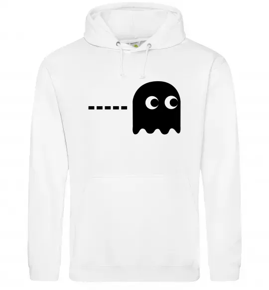 Мужская толстовка (худи) Pacman привид Белый фото