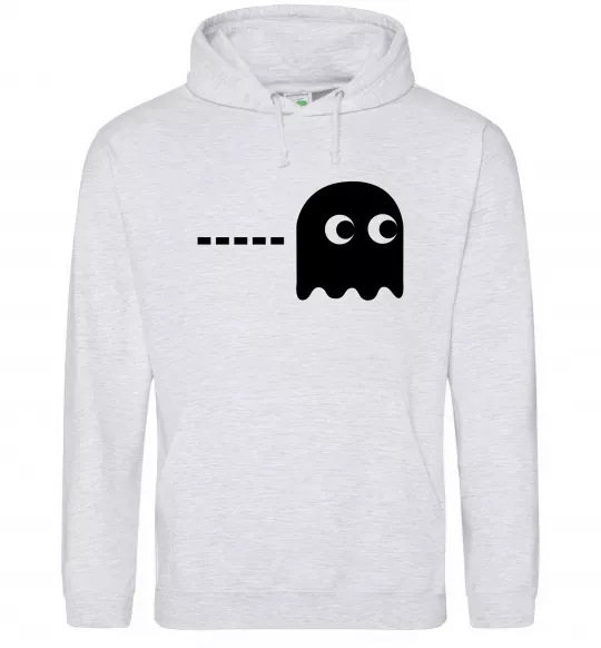 Мужская толстовка (худи) Pacman привид Серый меланж фото