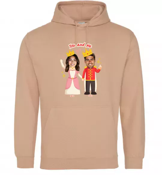 Мужская толстовка (худи) King and Queen Песочный фото