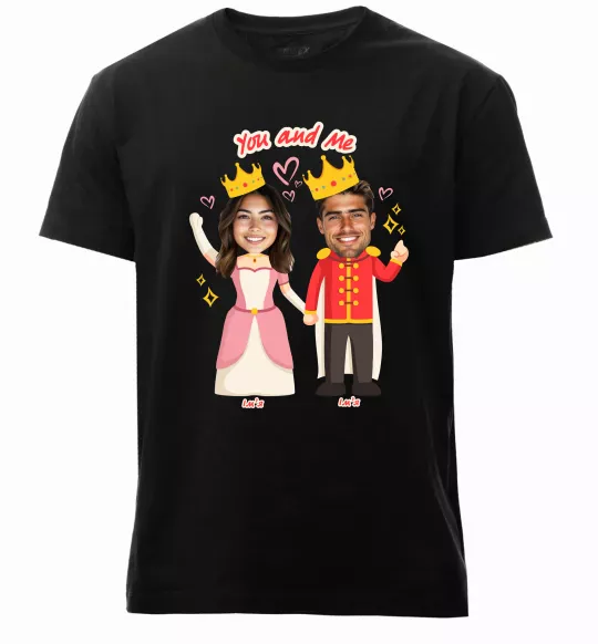 Чоловіча преміум футболка King and Queen Чорний фото