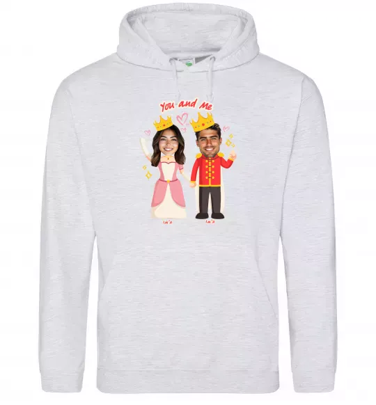 Жіноча толстовка (худі) Queen and King Сірий меланж фото