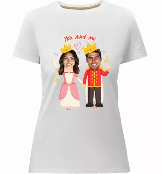 Женская премиум футболка Queen and King Белый фото