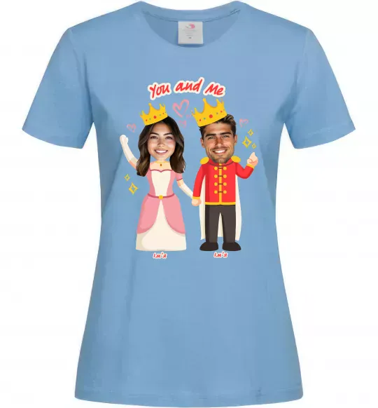 Женская футболка Queen and King Голубой фото