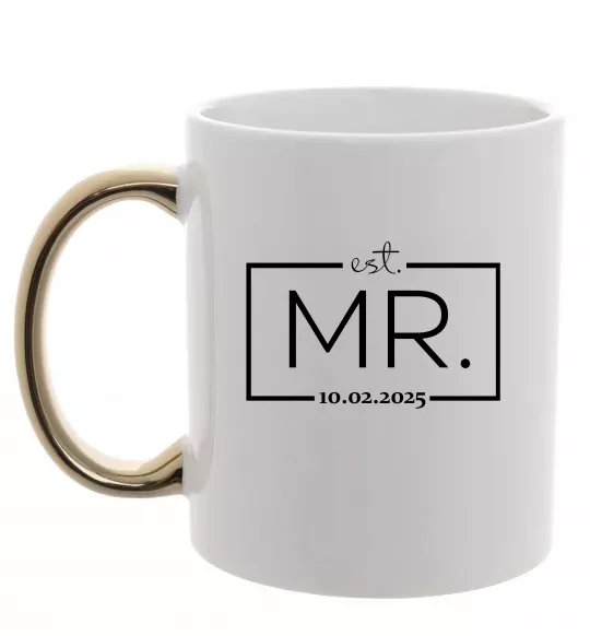 Чашка с цветной ручкой До річниці весілля Mr. Золото фото